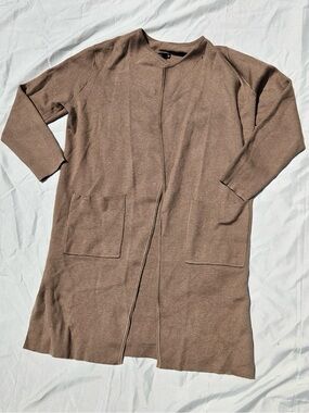 Long Open Women's Cardigan with side openings and pockets